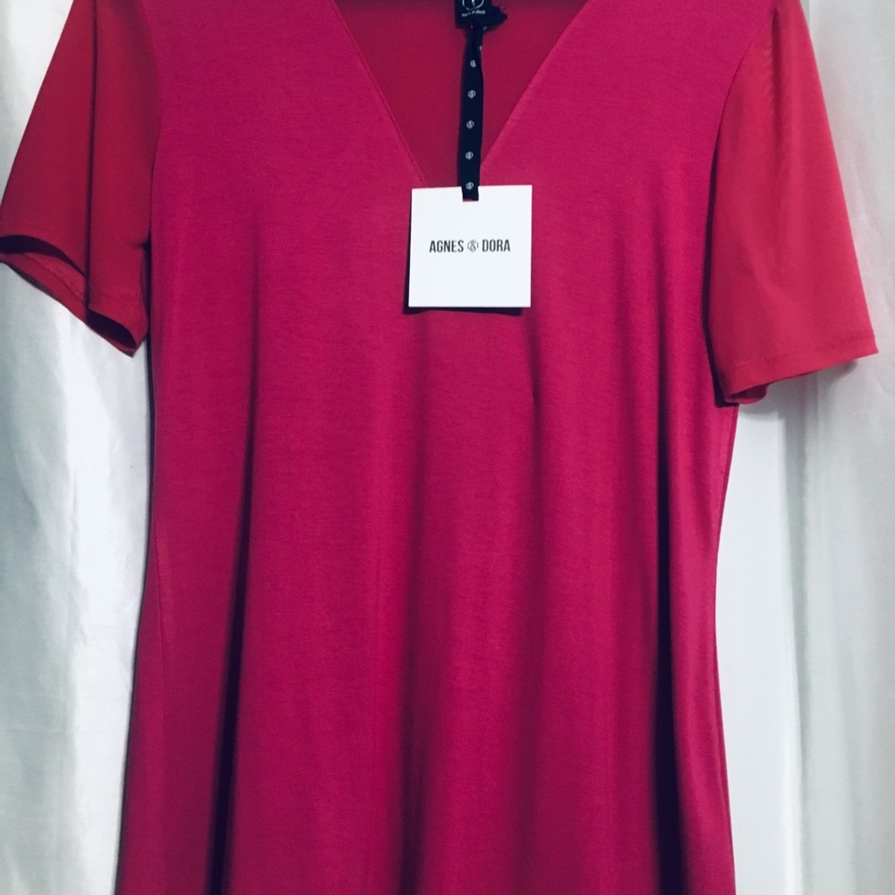 agnes and dora sheer v neck